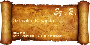 Sztraka Rikarda névjegykártya
